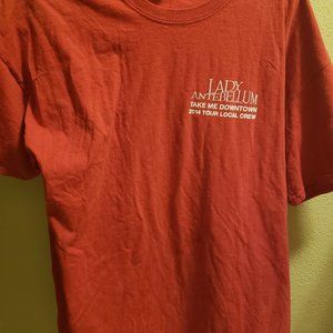Red Lady Antebellum Take Me Downtown Tour 2014 Local Crew T-Shirt